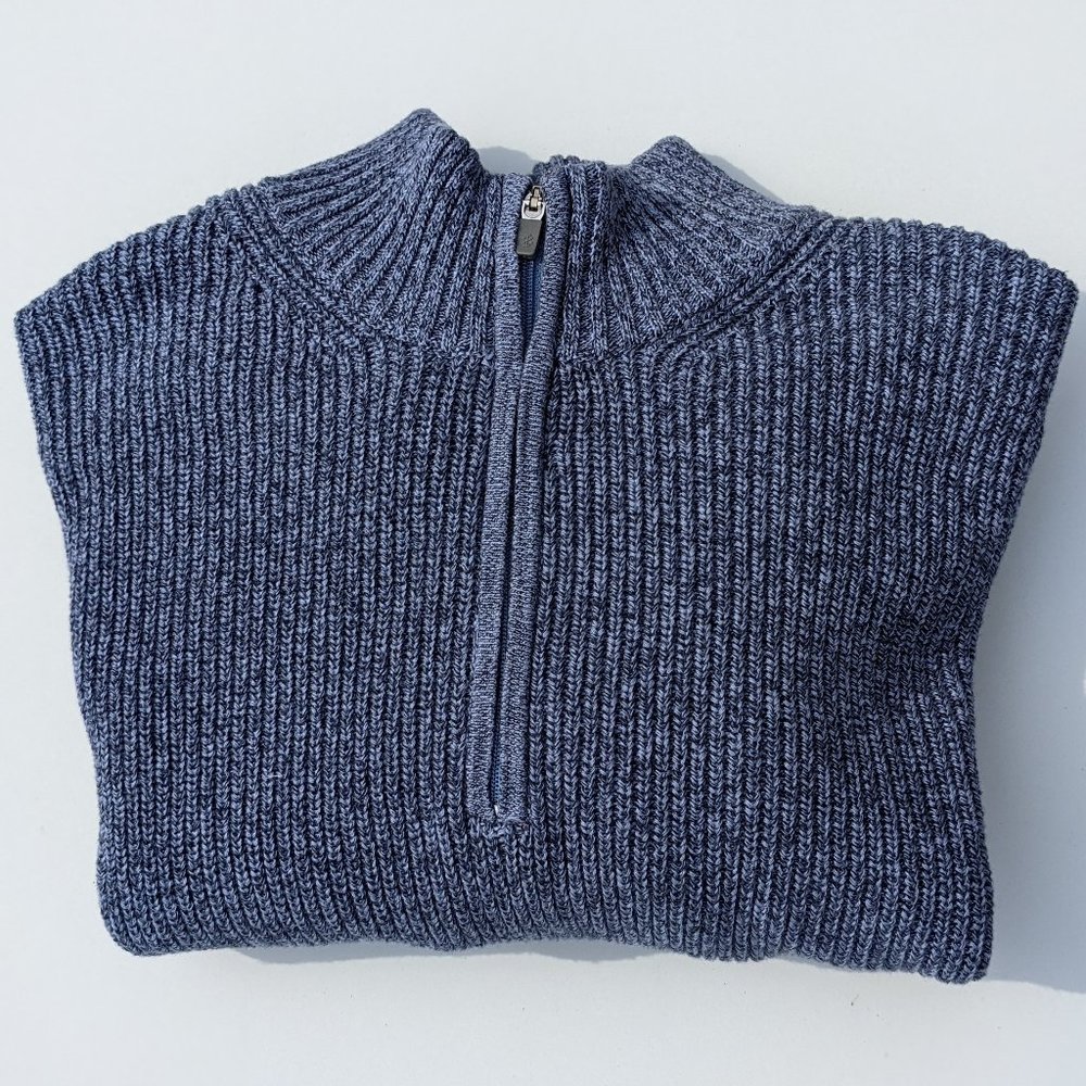 Izod Men's Quarter-Zip Size XL Pullover Sweater Blue